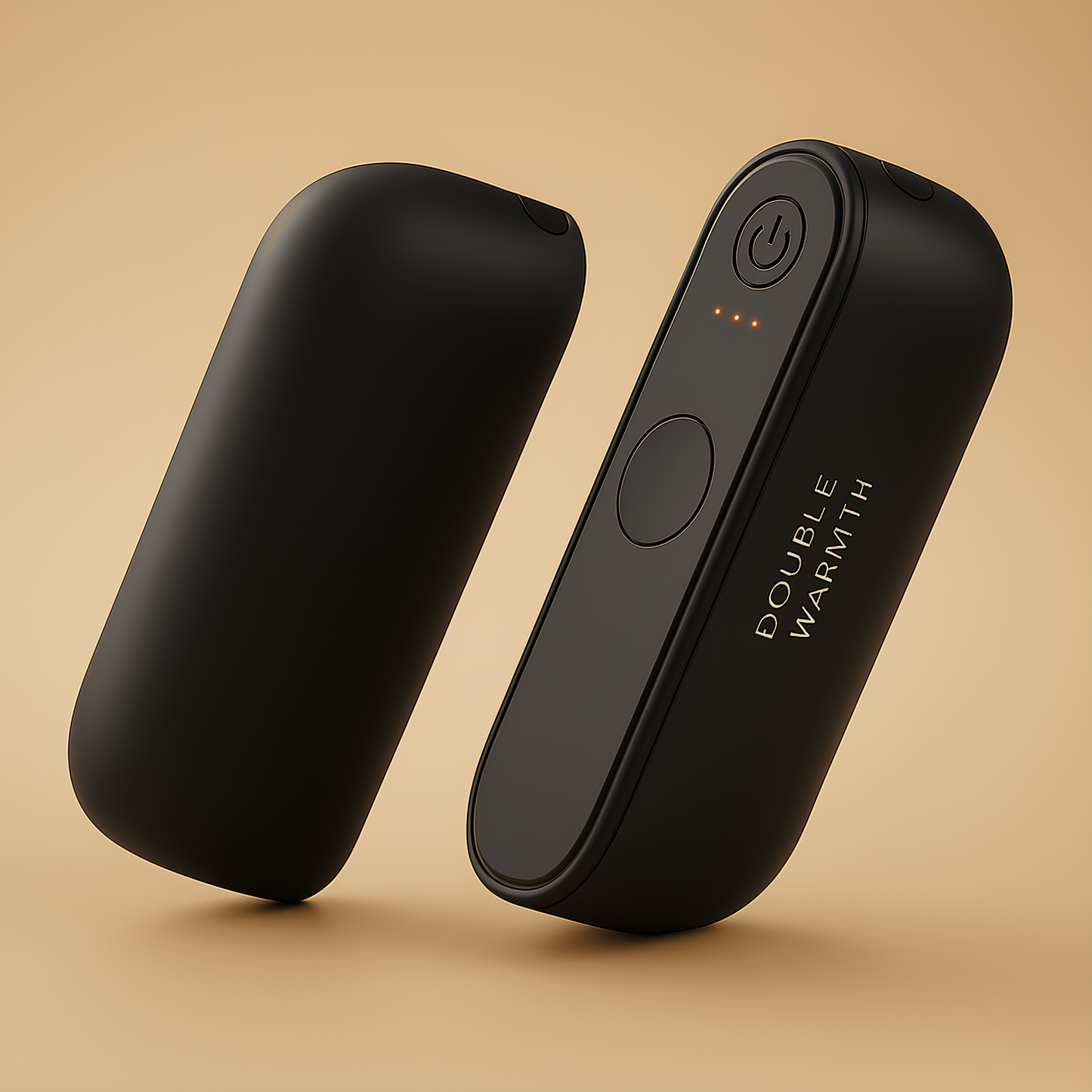 Chauffe-main rechargeable SAVYWARM™ en version noire, au design élégant et minimaliste, offrant une chaleur instantanée avec une finition mate et moderne.